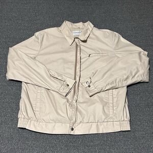 Vtg Saddlery Men's Windbreaker Jacket Full Zip Beige Made in USA (Sz L)